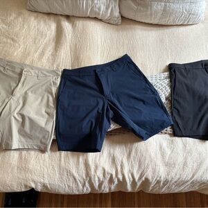 Men's Casual Shorts Trio - Beige, Navy, Black